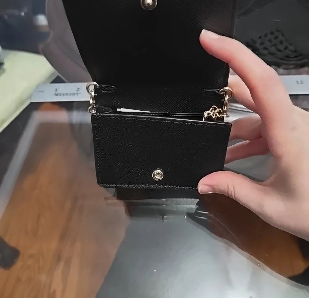 New Coach Black Mini Crossbody with Gold Chain